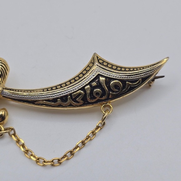 Sword Brooch Gold Tone Spain Jewelry - Picture 4 of 10